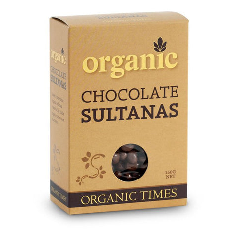 ORGANIC TIMES Milk Chocolate Sultanas 150g