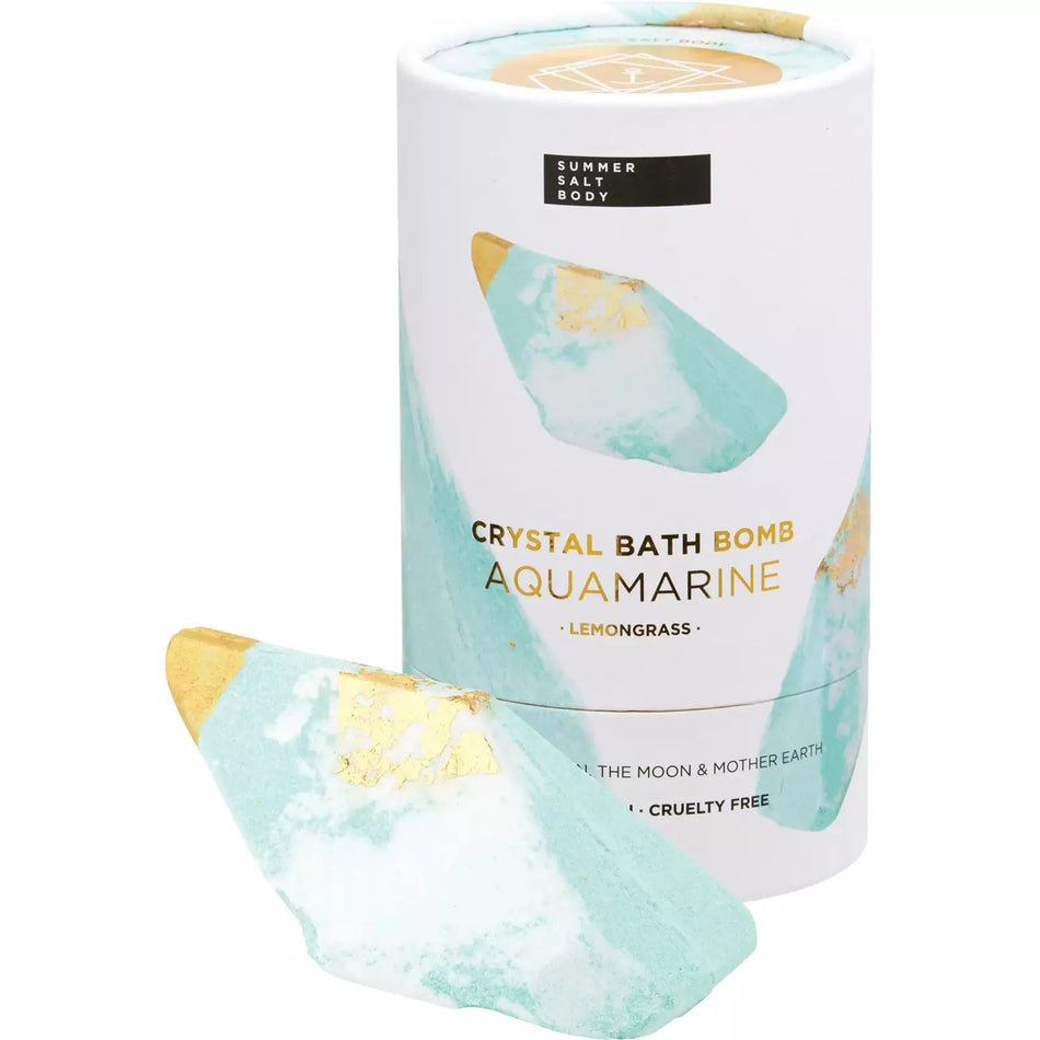SUMMER SALT BODY Crystal Bath Bomb Aquamarine Lemongrass 110g