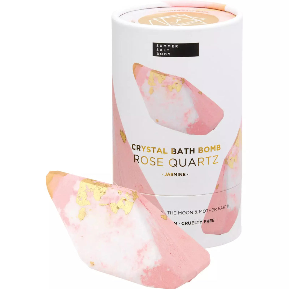 SUMMER SALT BODY Crystal Bath Bomb Rose Quartz Jasmine 110g