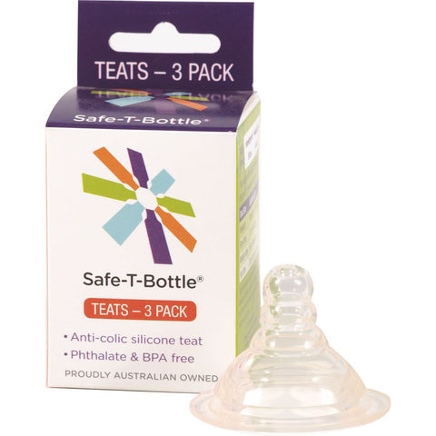 Safe-T Bottle Baby Bottle Teats Slow Flow x 3 Pack