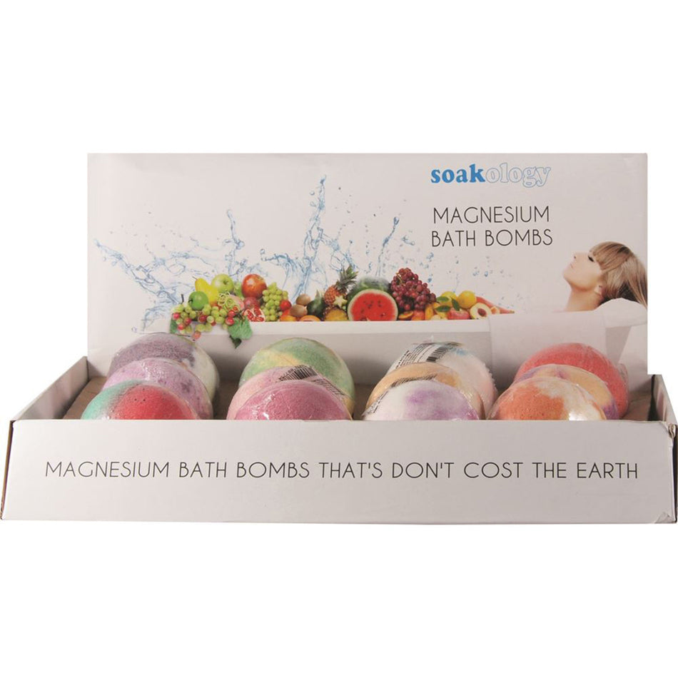 Saltco Soakology Magnesium Bath Bomb Mixed 130g(Pack of 12)