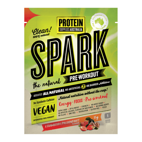 PROTEIN SUPPLIES AUSTRALIA Spark (All Natural Pre-workout) Strawberry & Passionfruit 250g