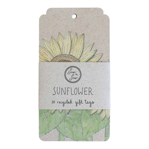 SOW 'N SOW Recycled Gift Tags - 10 Pack Sunflower 10