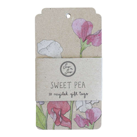 SOW 'N SOW Recycled Gift Tags - 10 Pack Sweet Pea 10