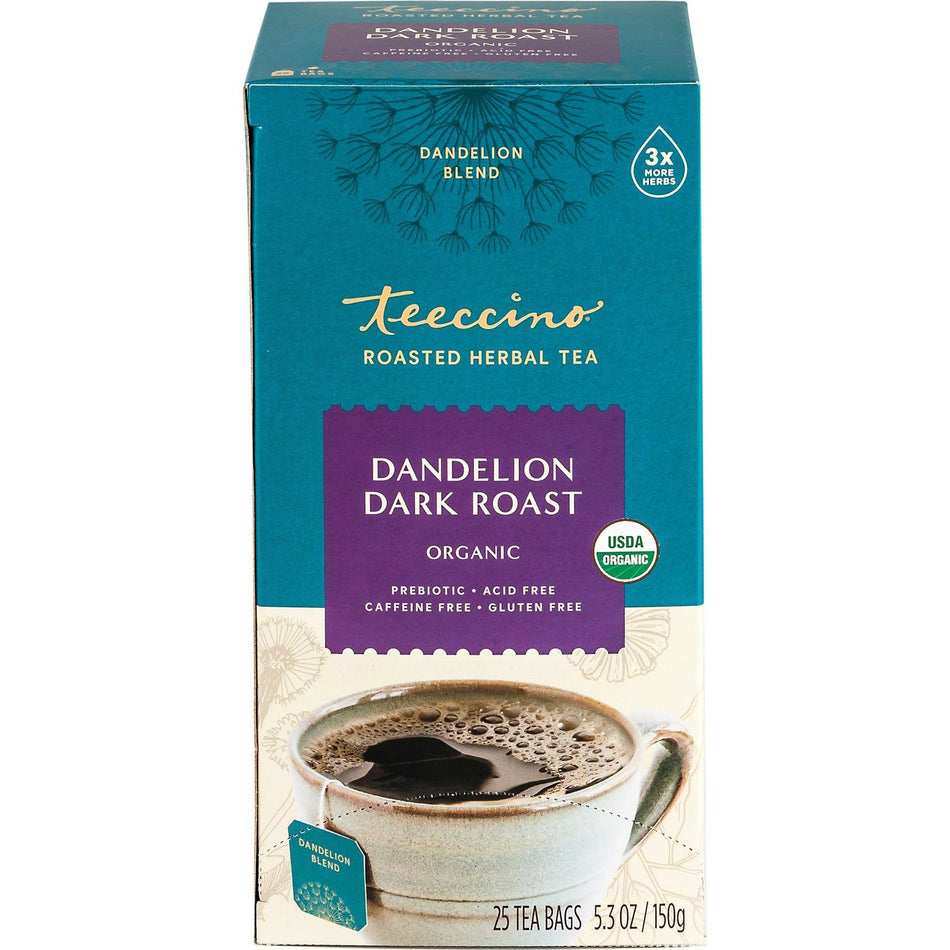 Teeccino Herbal Org Dandelion DarkRoast x 25 Tea Bags
