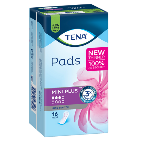Tena Pads Mini Plus Long Length Pads 16PK