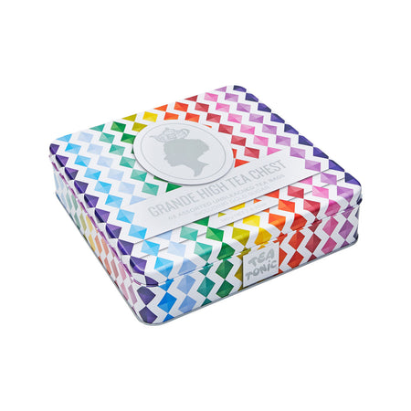 Tea Tonic Gourmet Tin Tea Chest High Tea x 63 Tea Bags + Mini Gold Sugar