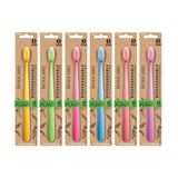 The Natural Family Co. Bio Toothbrush Neon Mixed (Pack of 8) (contains: Up To 6 Different Neon Colours - Supplied at Random)