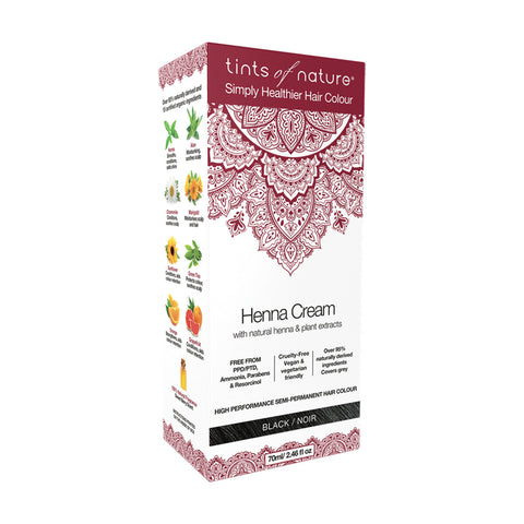 Tints of Nature Henna Cream (Semi-Permanent Hair Colour) Black 70ml