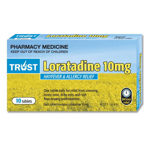 Trust Loratadine 10mg 10 Tablets (Generic for Claratyne)