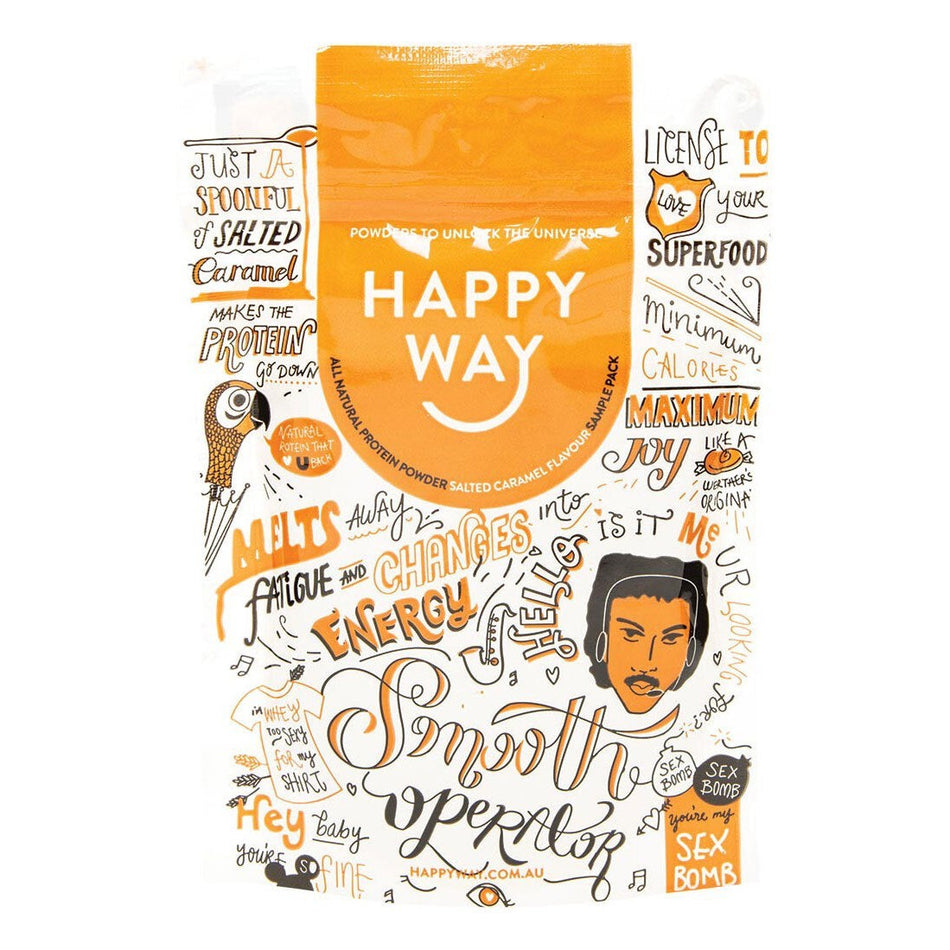 Happy Way Whey Protein Powder Salted Caramel 60g 6PK