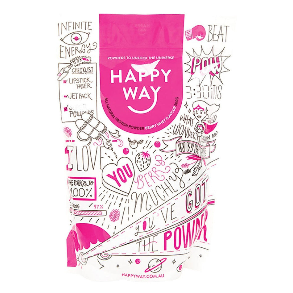 Happy Way Whey Protein Powder Berry 500g