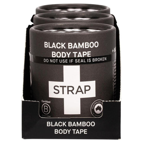 STRAP Rigid Bamboo Body Tape Black - 5cm X 5metre Roll 3