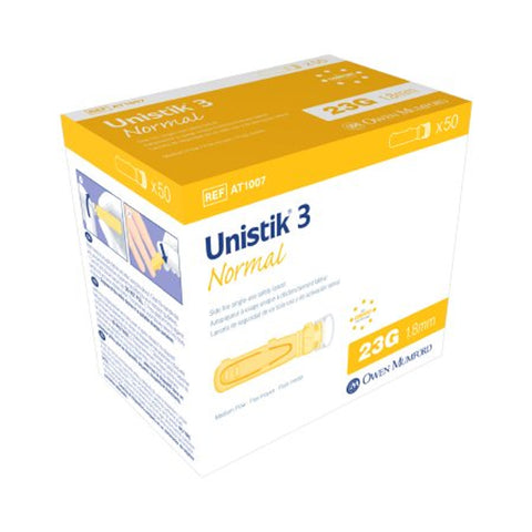 Unistik 3 Normal Lancets 23g Box 100