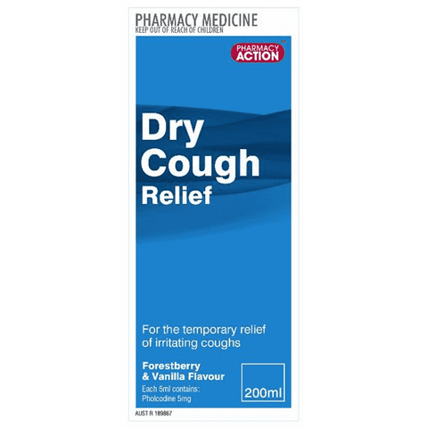 Pharmacy Action Dry Cough Relief 200ml (Generic for Benadryl Dry, Tickly Cough)