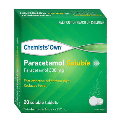 Chemists’ Own Paracetamol 500mg Soluble 20 Tabs (Generic of PANADOL)