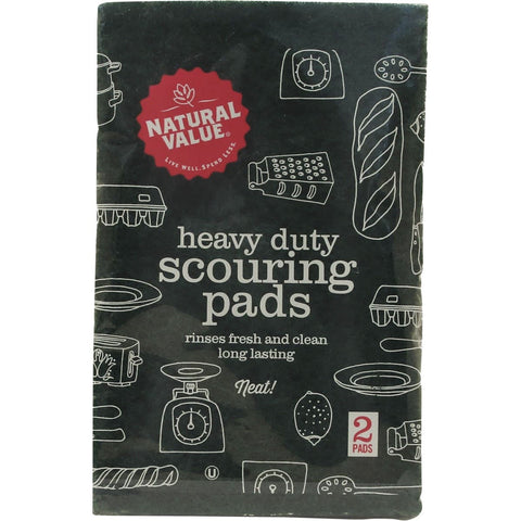 NATURAL VALUE Heavy Duty Scouring Pads 2 Pack 2