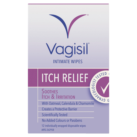 VAGISIL ITCH RELIEF INTIMATE WIPES 12S