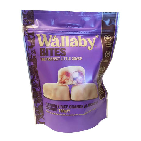 Wallaby Bites Yoghurty Orange Almond 150g (Pack of 8)