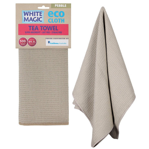 White Magic Eco Cloth Tea Towel Pebble 1Pk (Pack of 3)