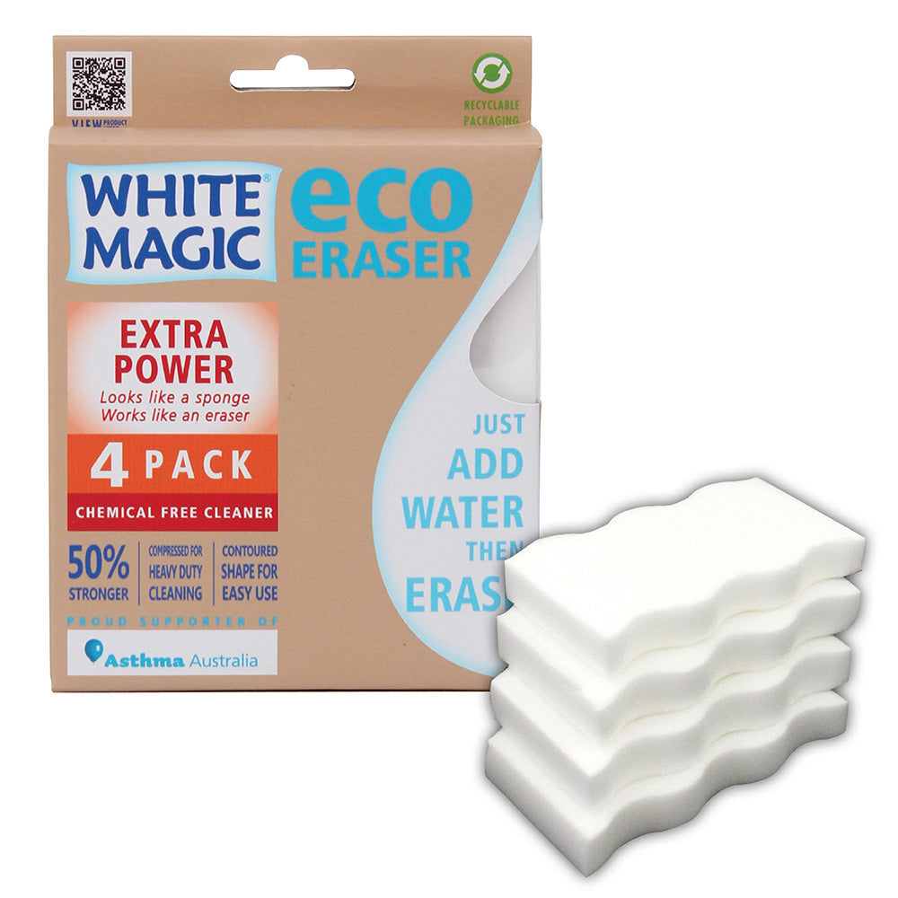 White Magic Eraser Sponge Extra Power 4Pk Pack of 8