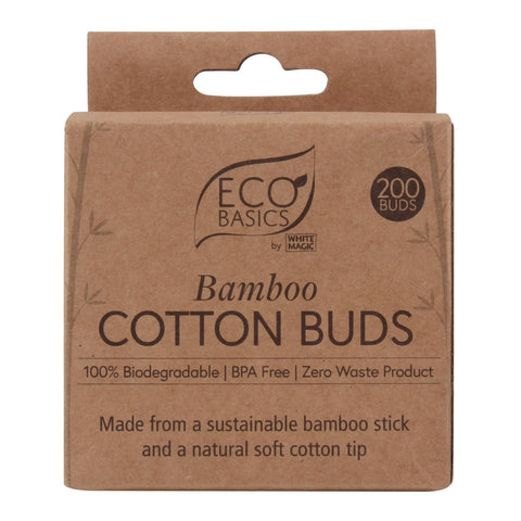 White Magic Eco Basics Bamboo Cotton Buds 200 buds (Pack of 6)