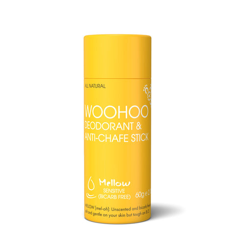 WOOHOO BODY Deodorant & Anti-Chafe Stick Mellow - Sensitive (Bicarb Free) 60g