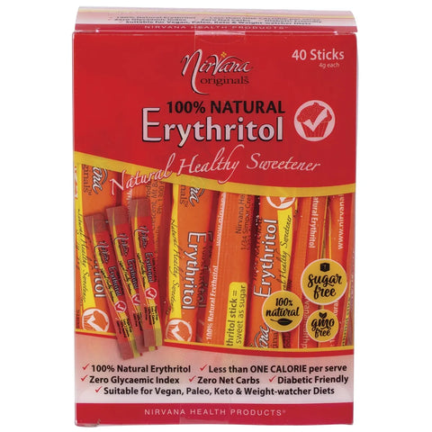 NIRVANA ORGANICS Erythritol 100% Natural Sticks 40x4g