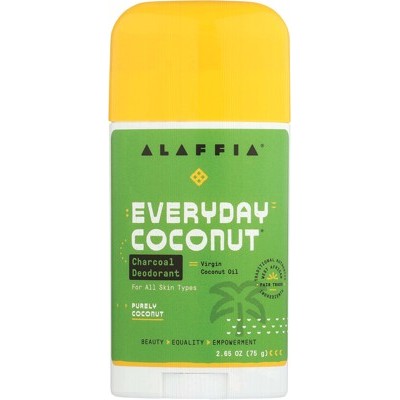 ALAFFIA Everyday Coconut Deodorant - Charcoal & Purely Coconut 75g