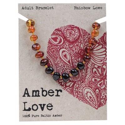 AMBER LOVE Adult's Bracelet 100% Baltic Amber - Cognac Love 20cm