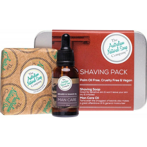 THE AUSTRALIAN NATURAL SOAP CO Shaving Pack Includes Shaving Soap Bar & Oil 2
