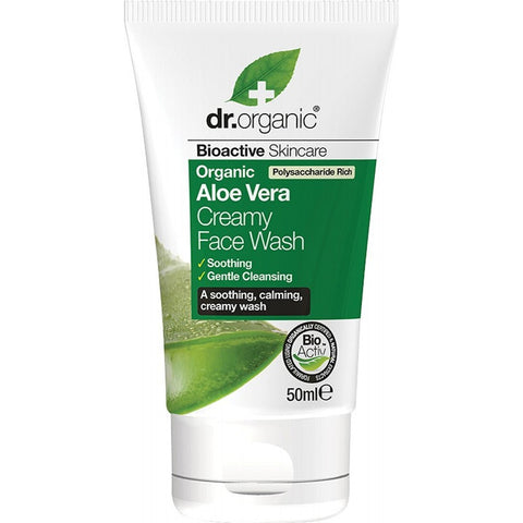 DR ORGANIC Creamy Face Wash (Mini) Organic Aloe Vera 50ml
