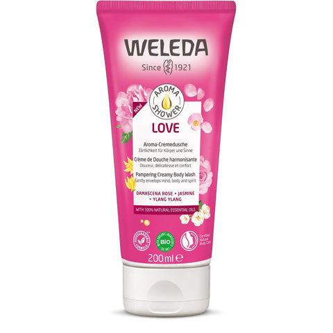 WELEDA Aroma Shower - Body Wash - Love - Damascena Rose, Jasmine & Ylang Ylang 200ml