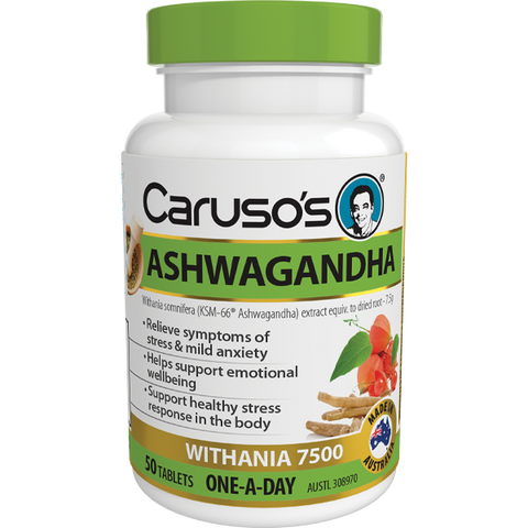 Caruso's Natural Health Ashwagandha Withania 7500 50 tabs