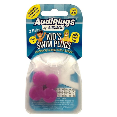 Audiplugs Kid's Swim Earplugs (2 Pairs)