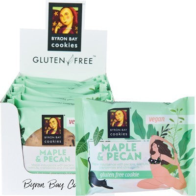 BYRON BAY COOKIES Gluten Free Cookies Maple & Pecan 60g 12PK