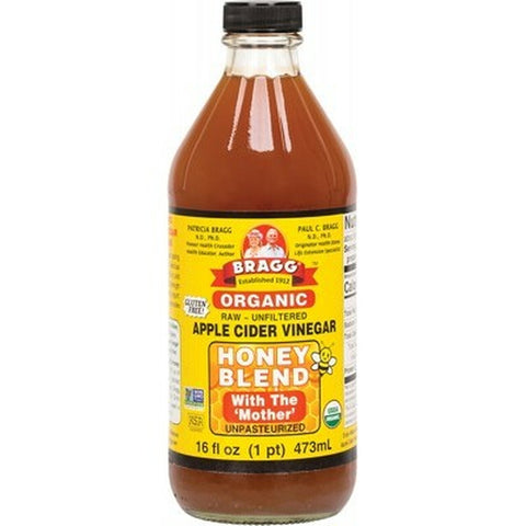 BRAGG Apple Cider Vinegar & Honey Unfiltered & Contains The Mother 473ml