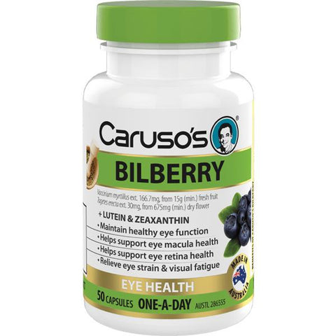 Caruso’s Natural Health Bilberry 50 Caps