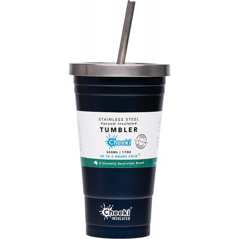 CHEEKI Insulated Tumbler Ocean - With S/Steel Straw 500ml