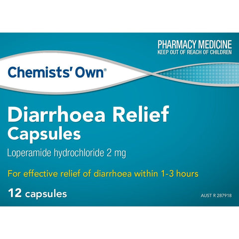 Chemists' Own Diarrhoea Relief 12 Caps (Generic of IMODIUM)
