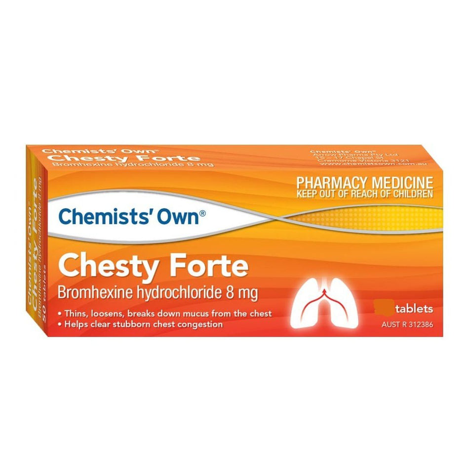 Chemists’ Own Chesty Forte 100 Tablets (Generic of Bisolvon Chesty Forte)