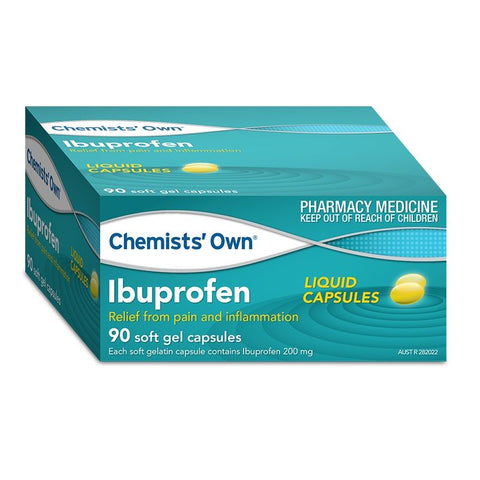 Chemists' Own Ibuprofen 200mg 90 Liquid Caps (Generic of NUROFEN)