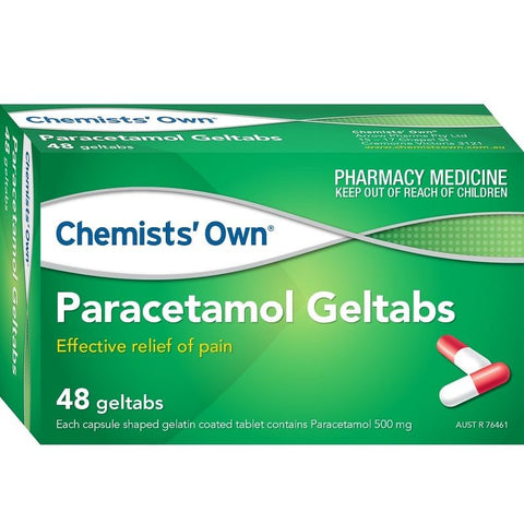 Chemists' Own Paracetamol 500mg 48 Geltabs (Generic of PANADOL)