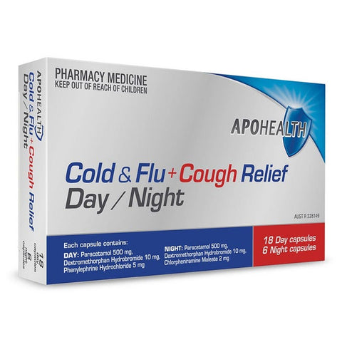 ApoHealth Cold & Flu + Cough Relief Day/Night Cap 24PK