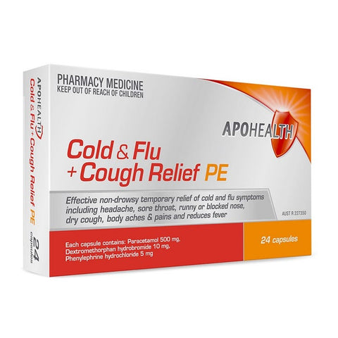 ApoHealth Cold & Flu + Cough Relief PE Cap 24
