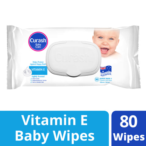 Curash Babycare Vitamin E Baby Wipes 80
