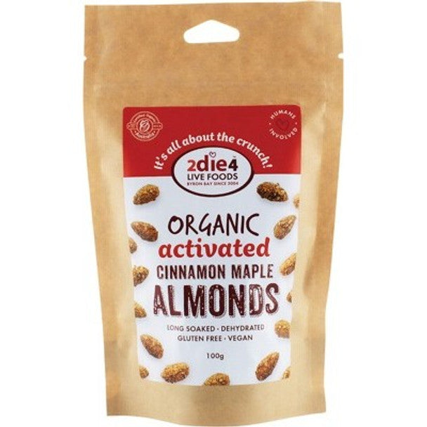 2die4 Live Foods Organic Activated Almonds Cinnamon Maple 100g