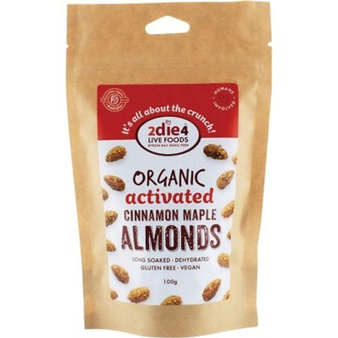 2DIE4 Live Foods Organic Activated Almonds Cinnamon Maple 100g
