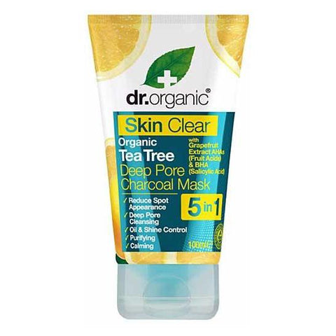 DR ORGANIC Deep Pore Charcoal Mask Skin Clear - Organic Tea Tree 100ml