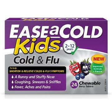 Ease A Cold Kids Cold & Flu Chewable Berry 24 Tabs